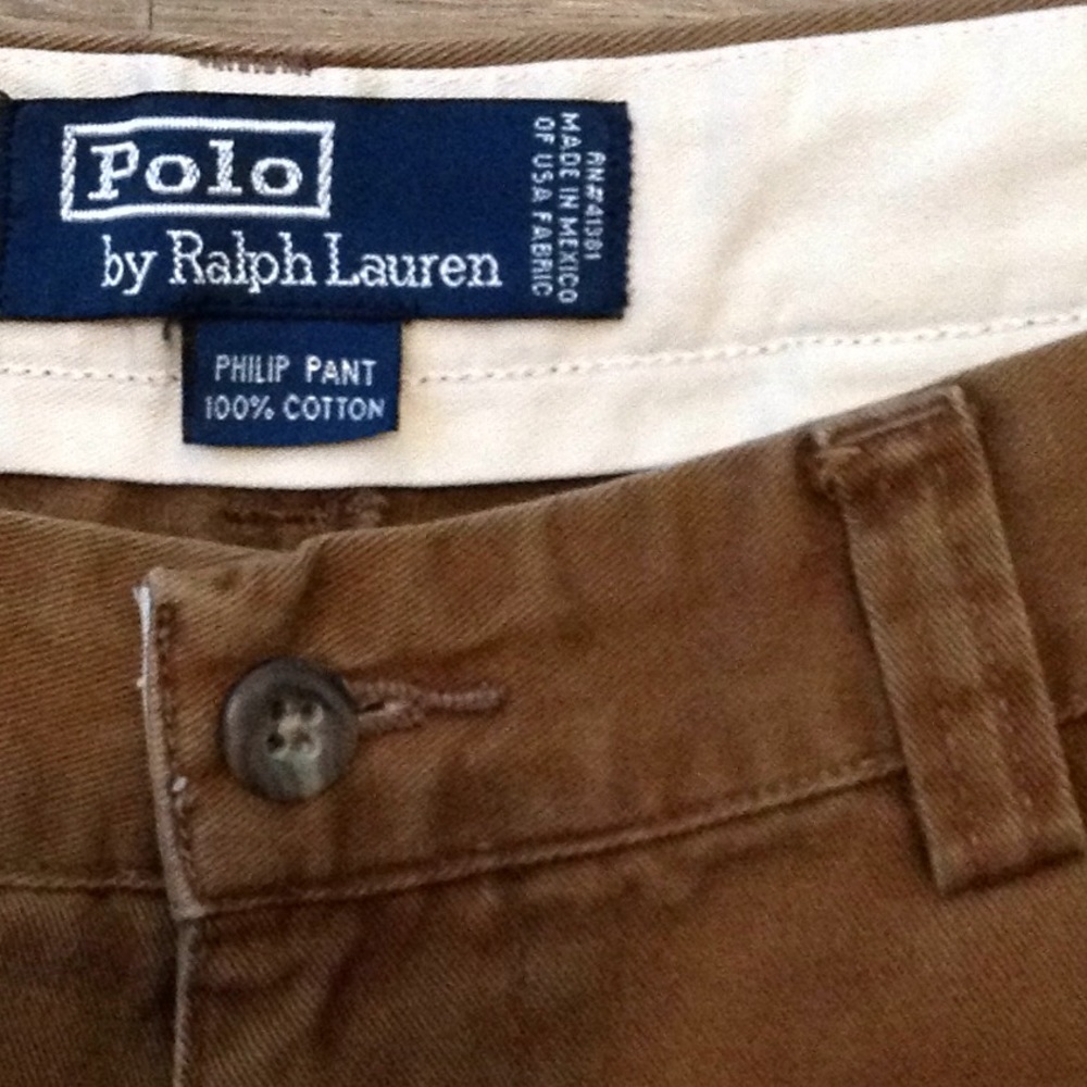 Straight leg brown Polo chinos